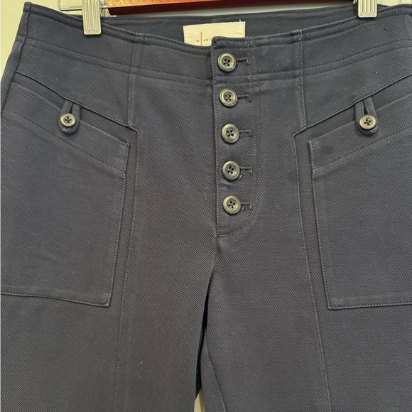 Anthropologie Bryson Tapered Button Fly Ankle Trouser Pants Navy Size 4 - Picture 4 of 9